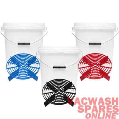 20 Litre Buckets & Scratch Shield Blue, Red & Black